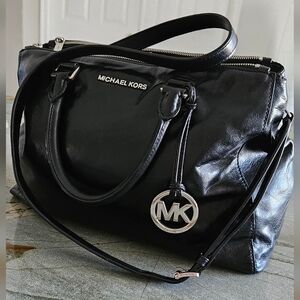 Michael Kors Black Leather Handbag and Crossbody